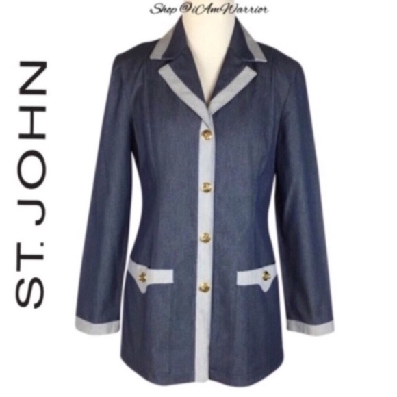 St. John Sport vintage two tone denim blazer *shop@iamwarrior - Picture 2 of 8